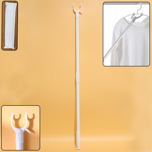 Wall-mounted clothes hook rod for hanging garments and high racks