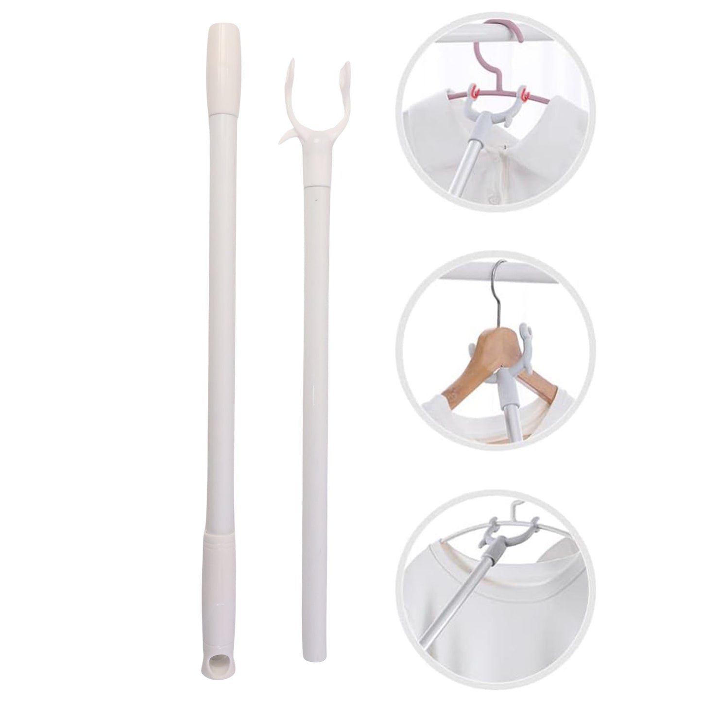 Multi-hook clothes rod for hanging garments, bags, accessories