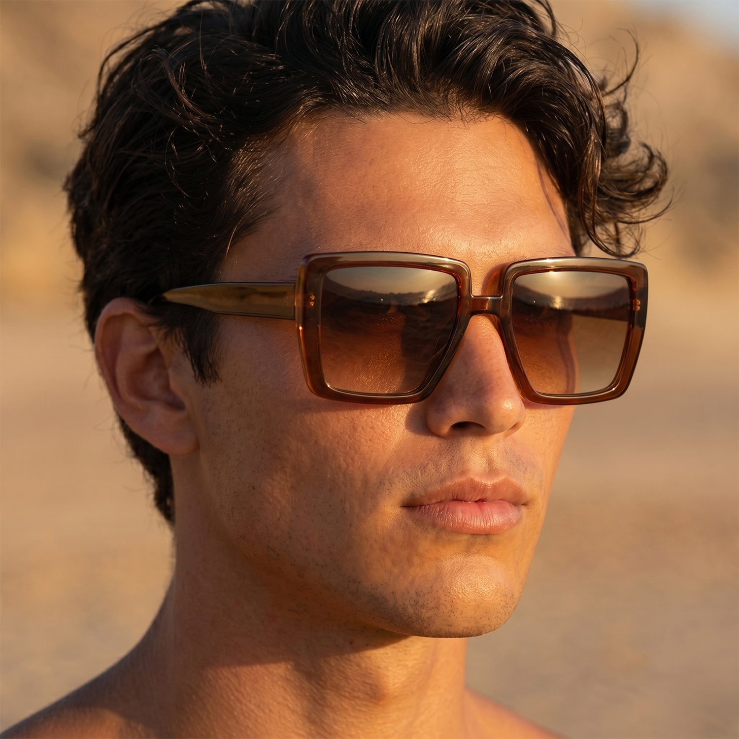 Stylish oversized square sunglasses for men and women