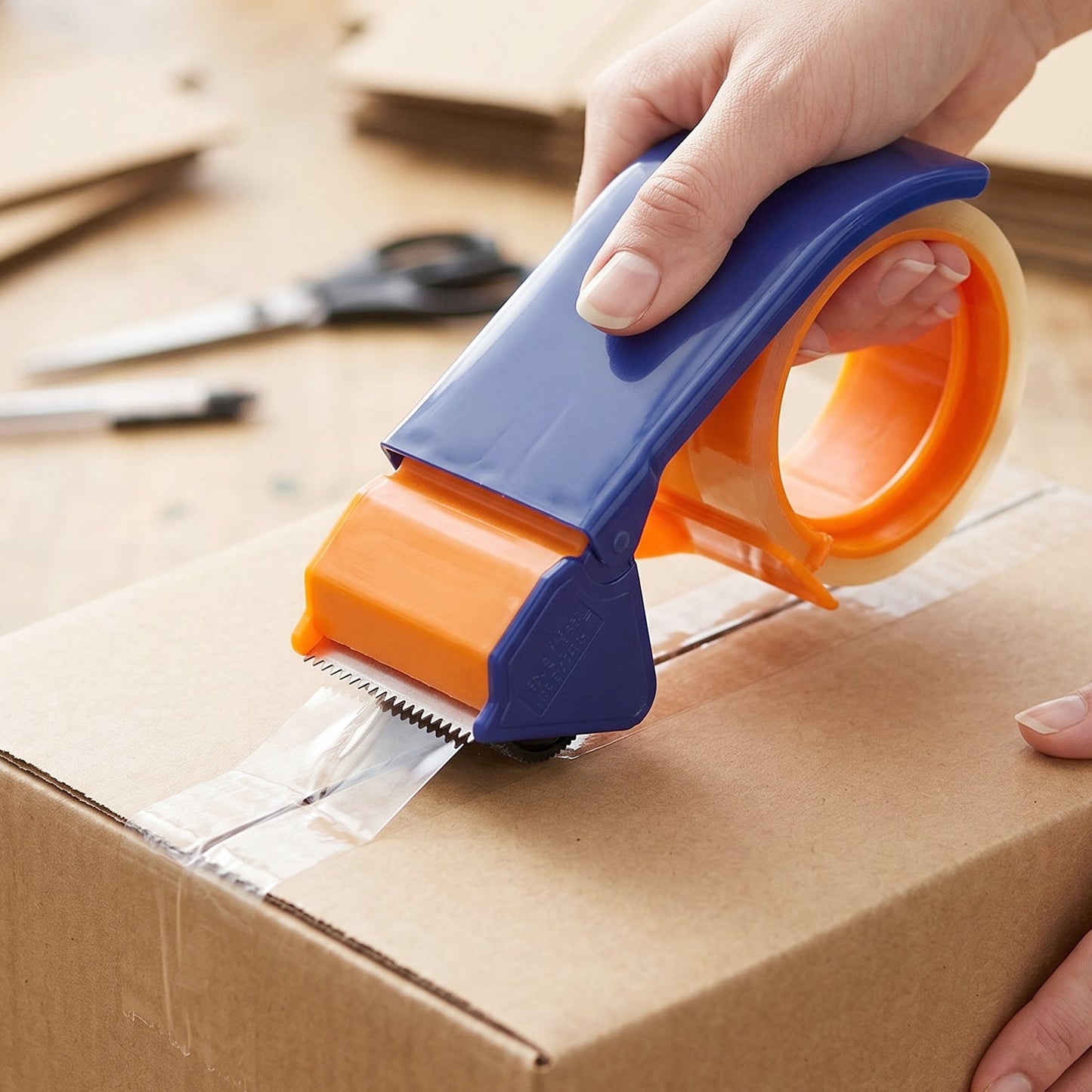 Tape cutter used for carton sealing and parcel packing