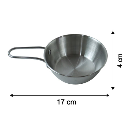 11cm stainless steel tadka pan with handle