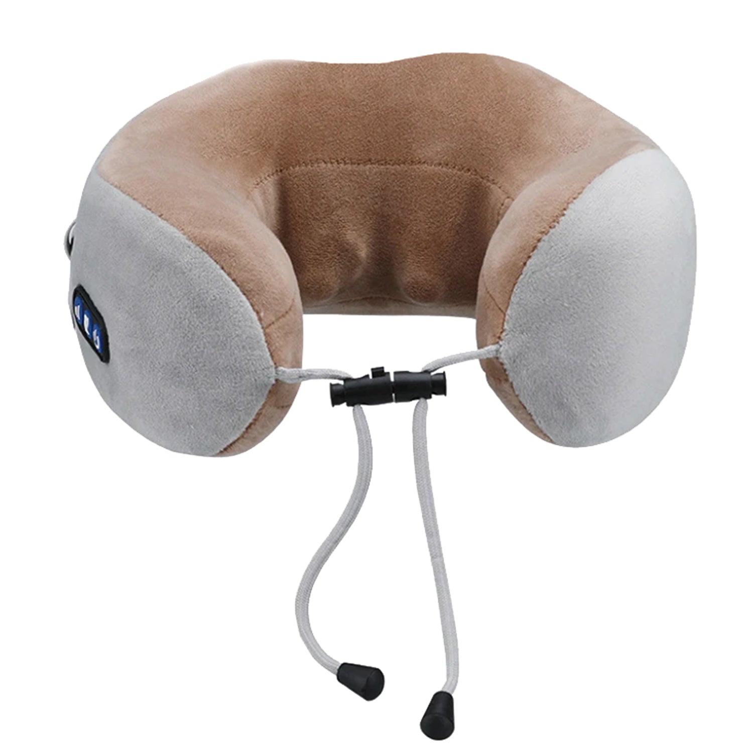 Detailed features of the neck massager showing vibration controls
