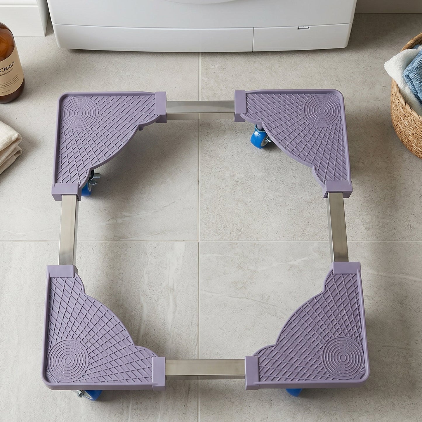 White background of washing machine stand