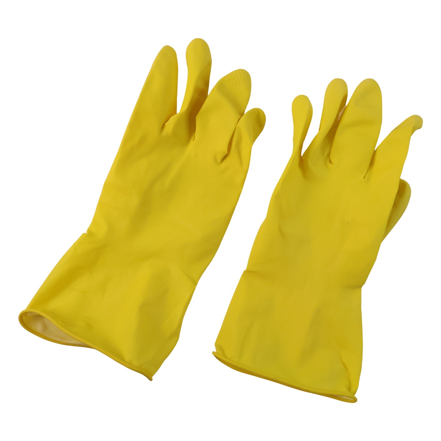 Reusable large yellow waterproof cleaning gloves