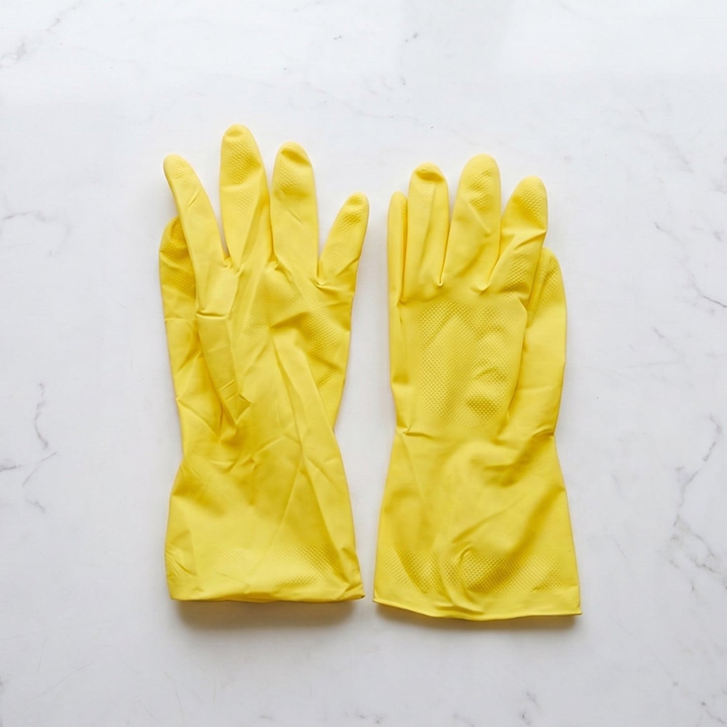 Waterproof household gloves in bright yellow