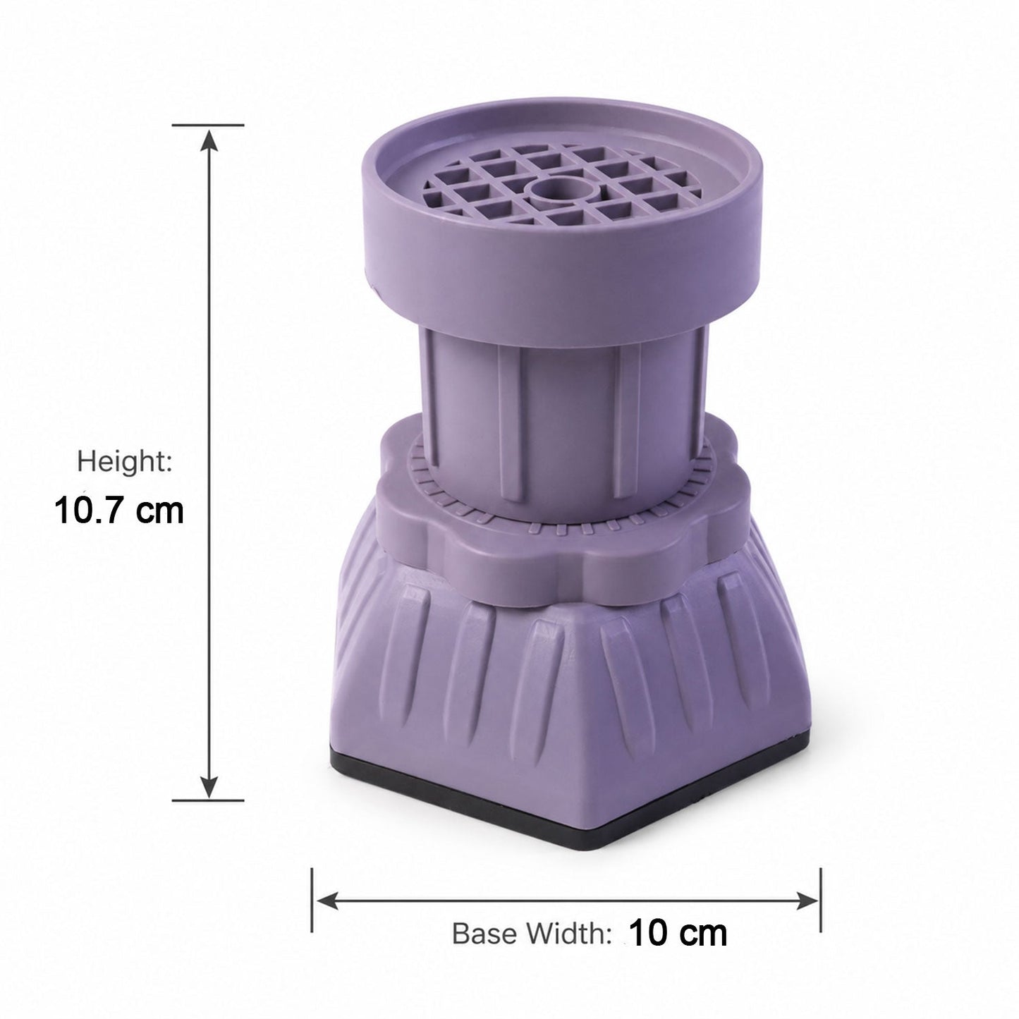 Size guide for adjustable furniture leg pads
