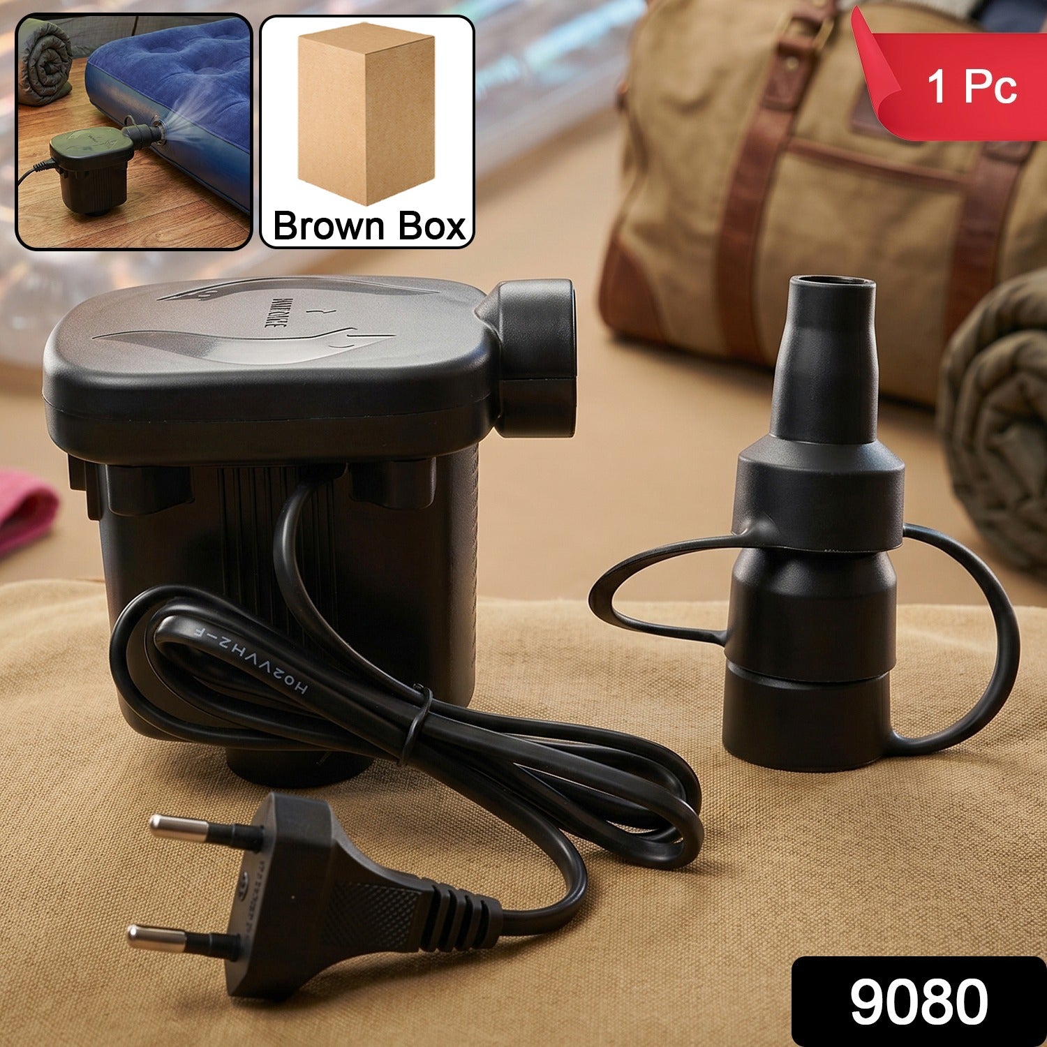 Portable electric air pump for inflatables and pool floats