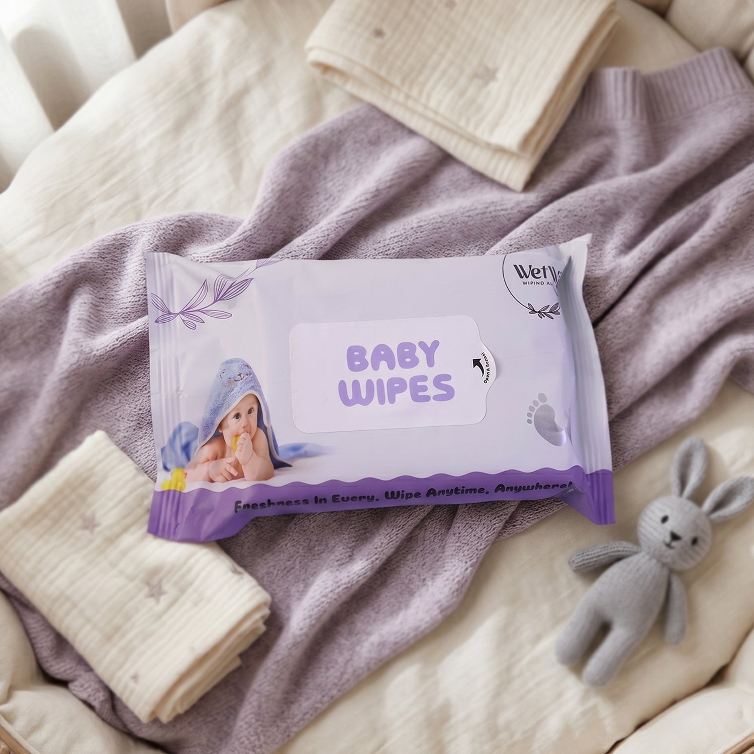 Travel-friendly baby wipes pack for on-the-go