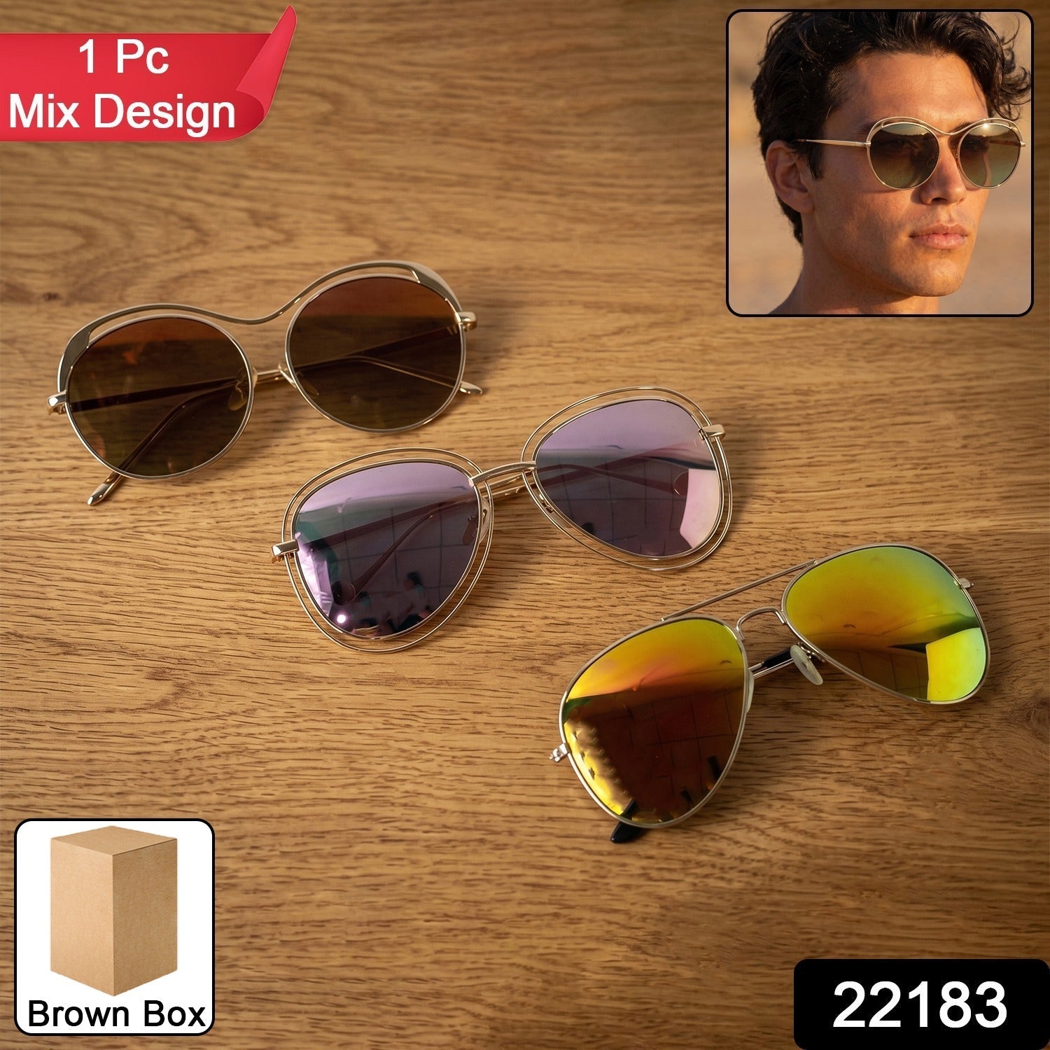 Assorted pack of fashionable sunglasses for men and women