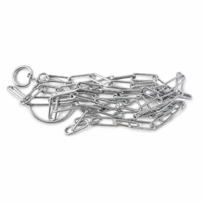 Luggage lock chain on white background showing size and finish