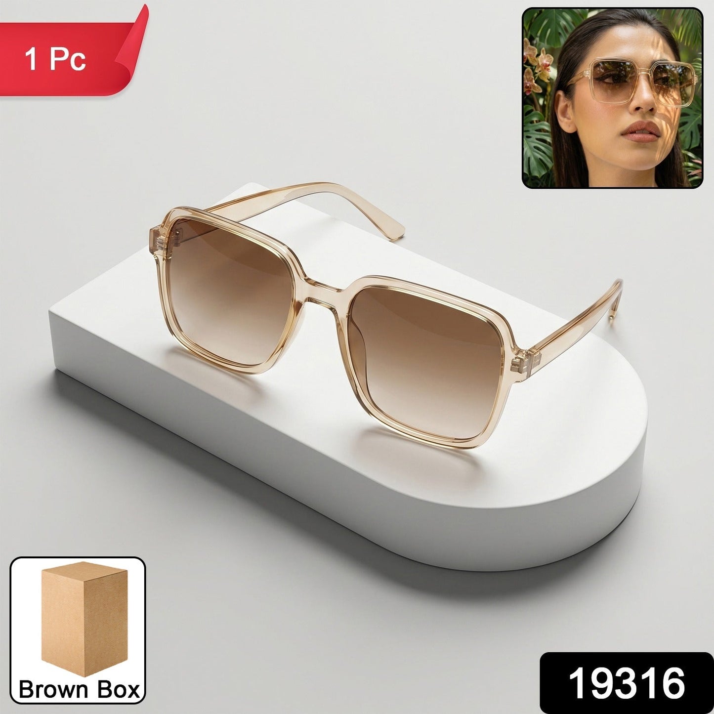 Set of retro sunglasses with gradient tinted lenses