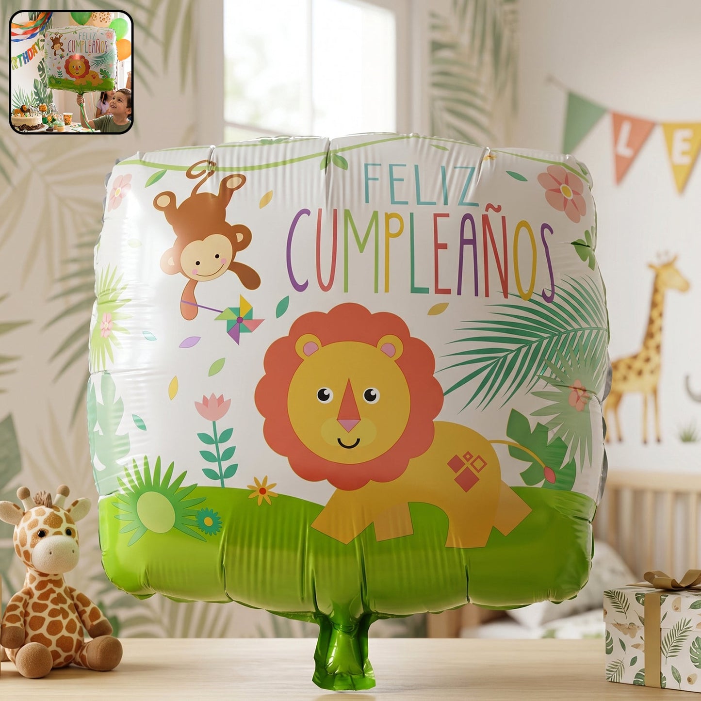 Colorful Jungle Lion foil balloon for celebration decor