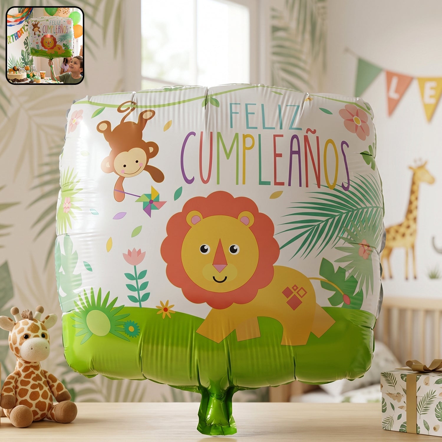 Colorful Jungle Lion foil balloon for celebration decor