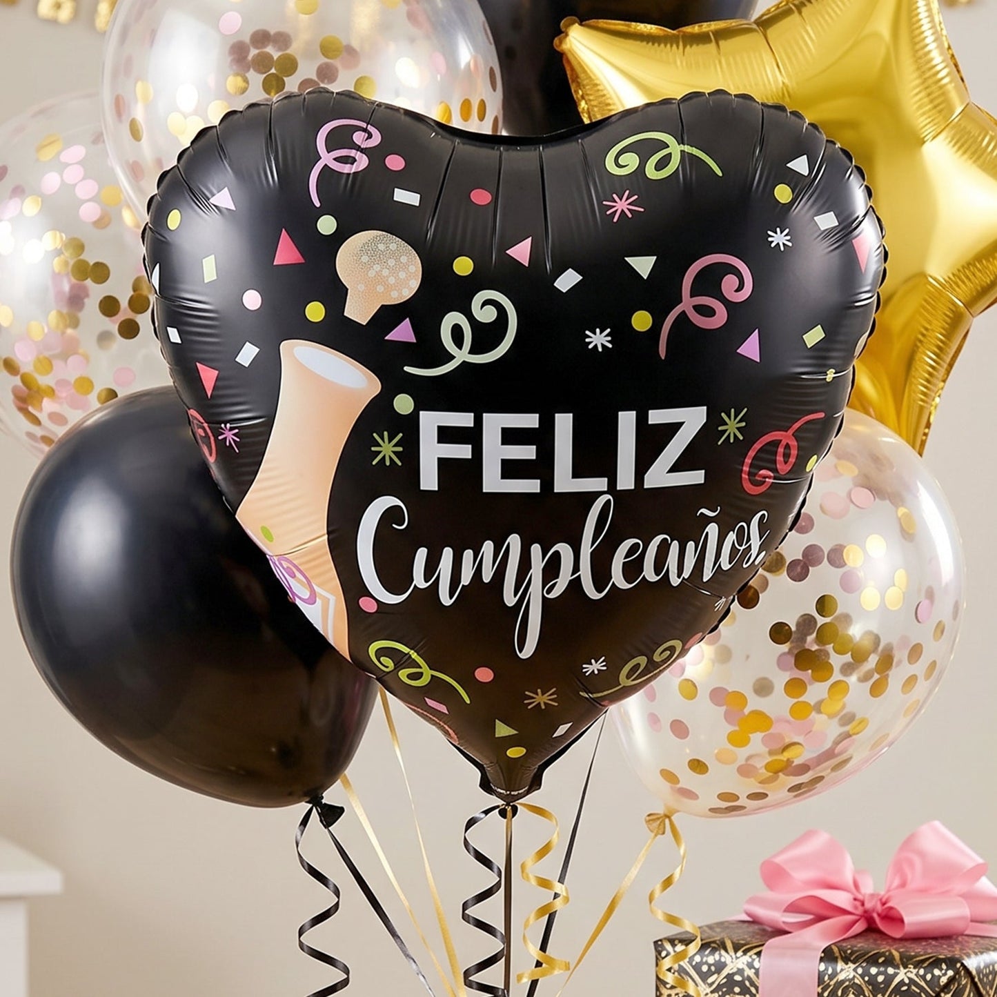 Black foil balloon for kids' birthday parties