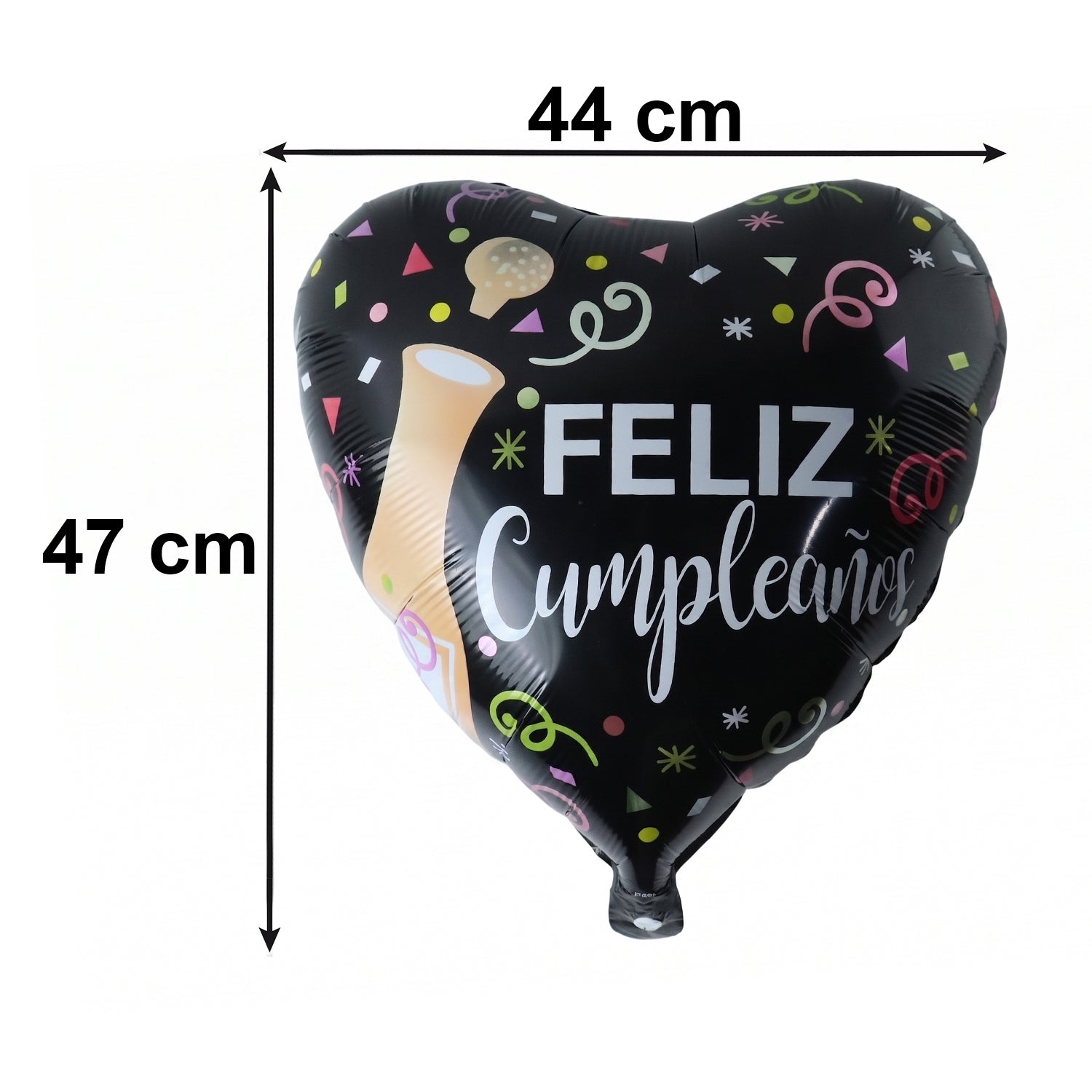 Festive black heart foil balloon for events