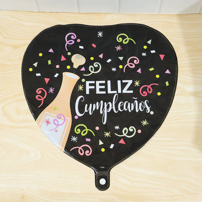 Black heart party foil balloon for event decor