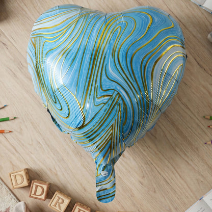Blue marble heart balloon for photo corner