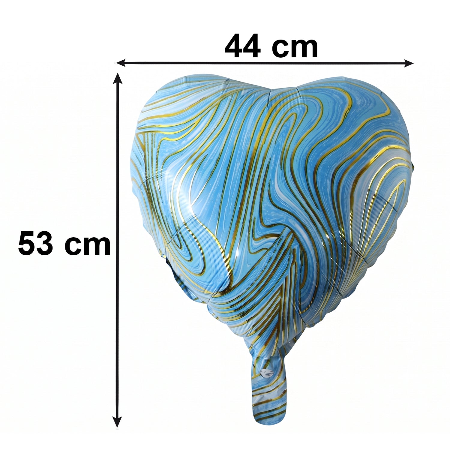 Shiny blue heart foil balloon decoration