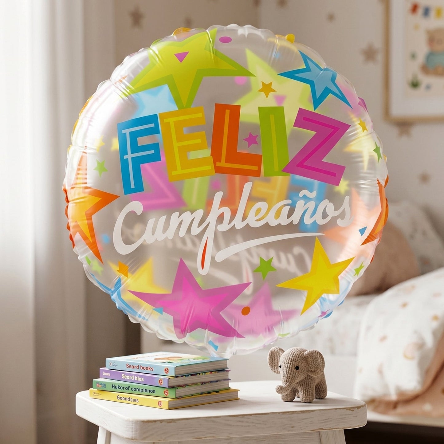 Party decor with colorful foil balloons for birthdays