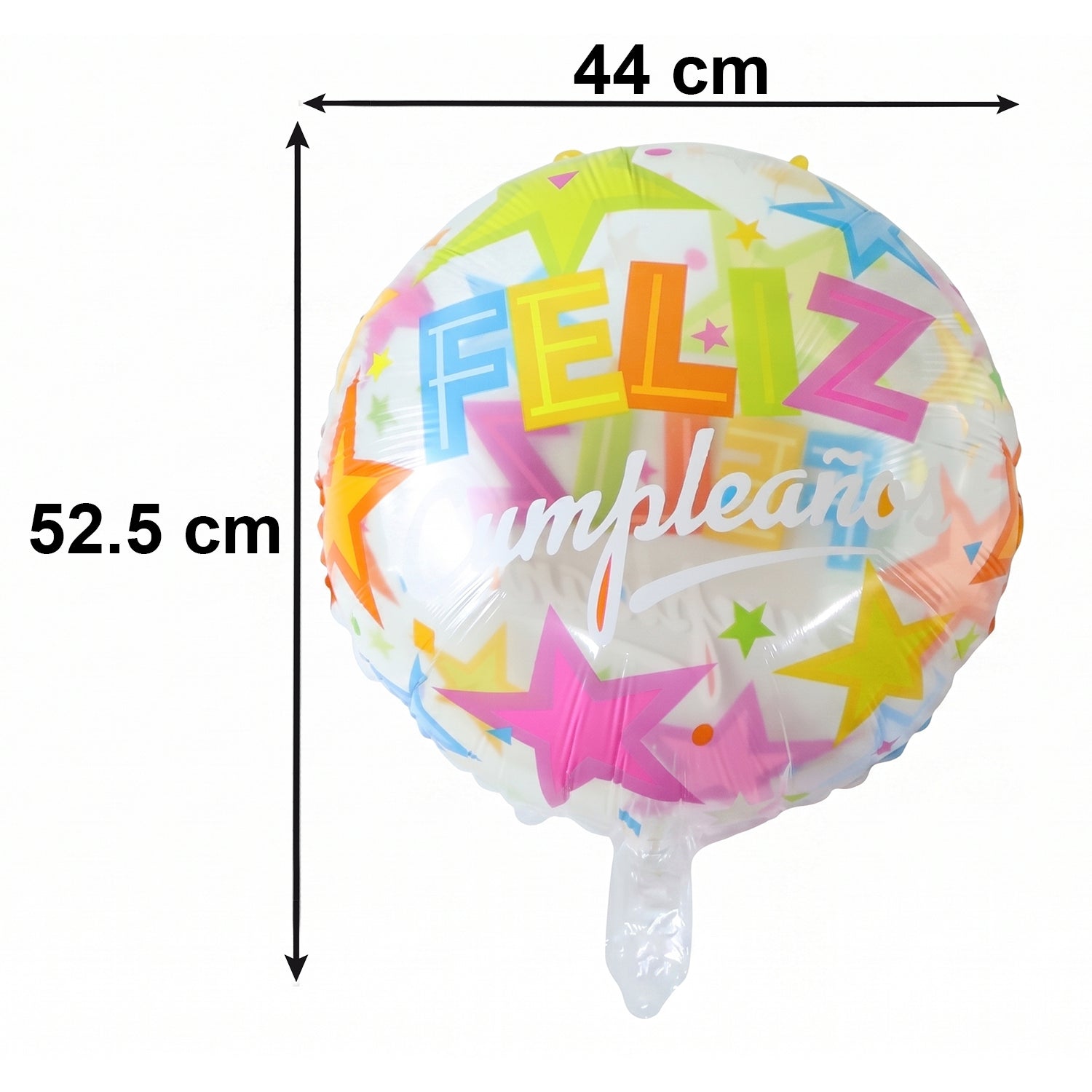Colorful foil balloon arrangement for indoor event