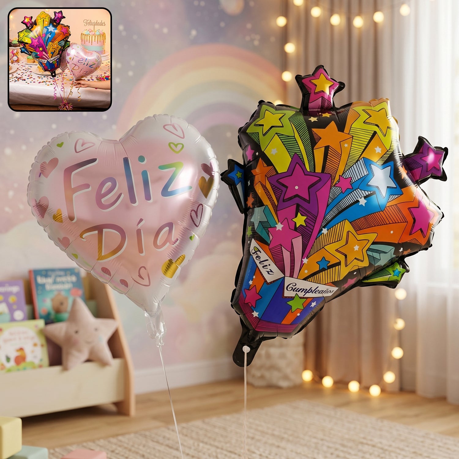 Vibrant Feliz Dia foil balloon for party decoration