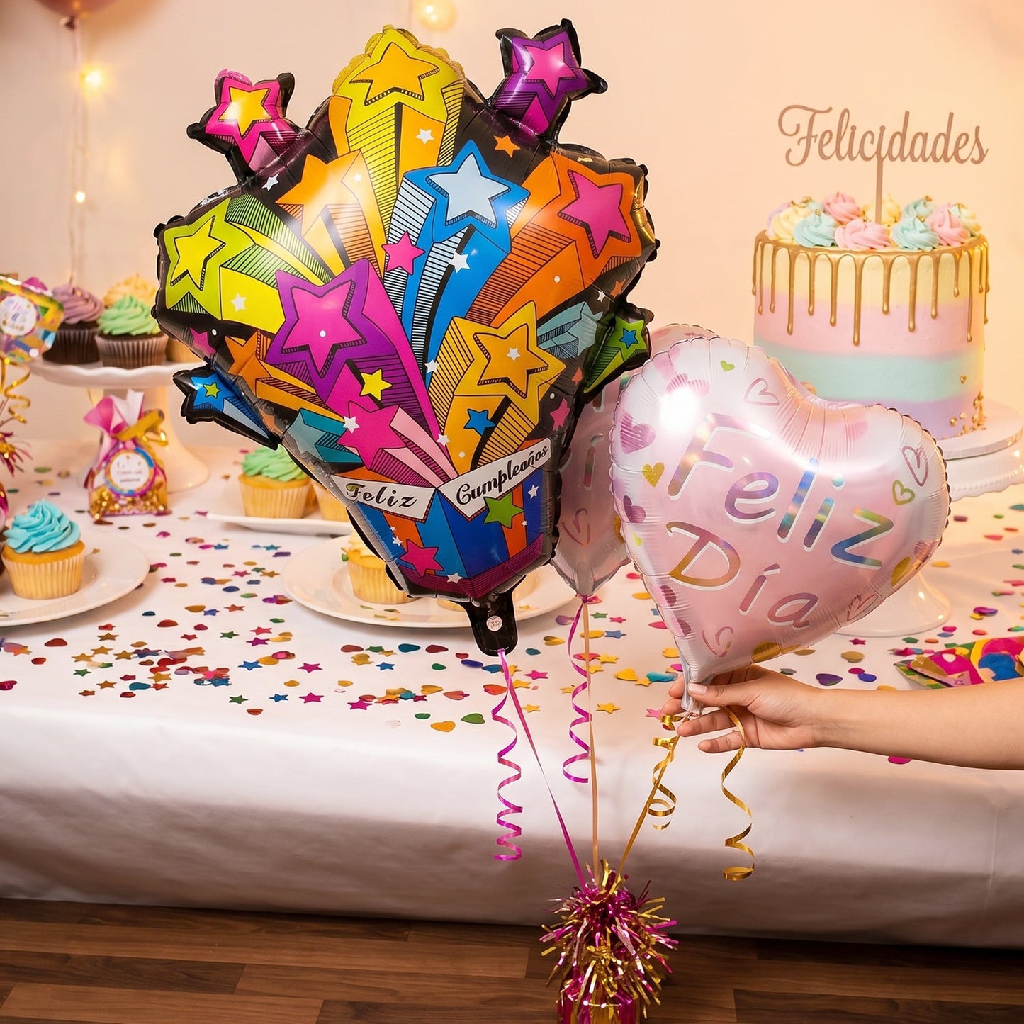 Colorful foil balloon for festive celebrations