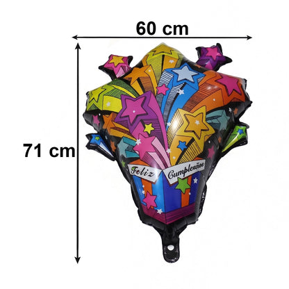 Party wall decoration with colorful foil balloons