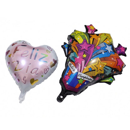 Festive Feliz Dia foil balloon for birthday parties