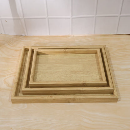 Multipurpose wooden tray set for home use