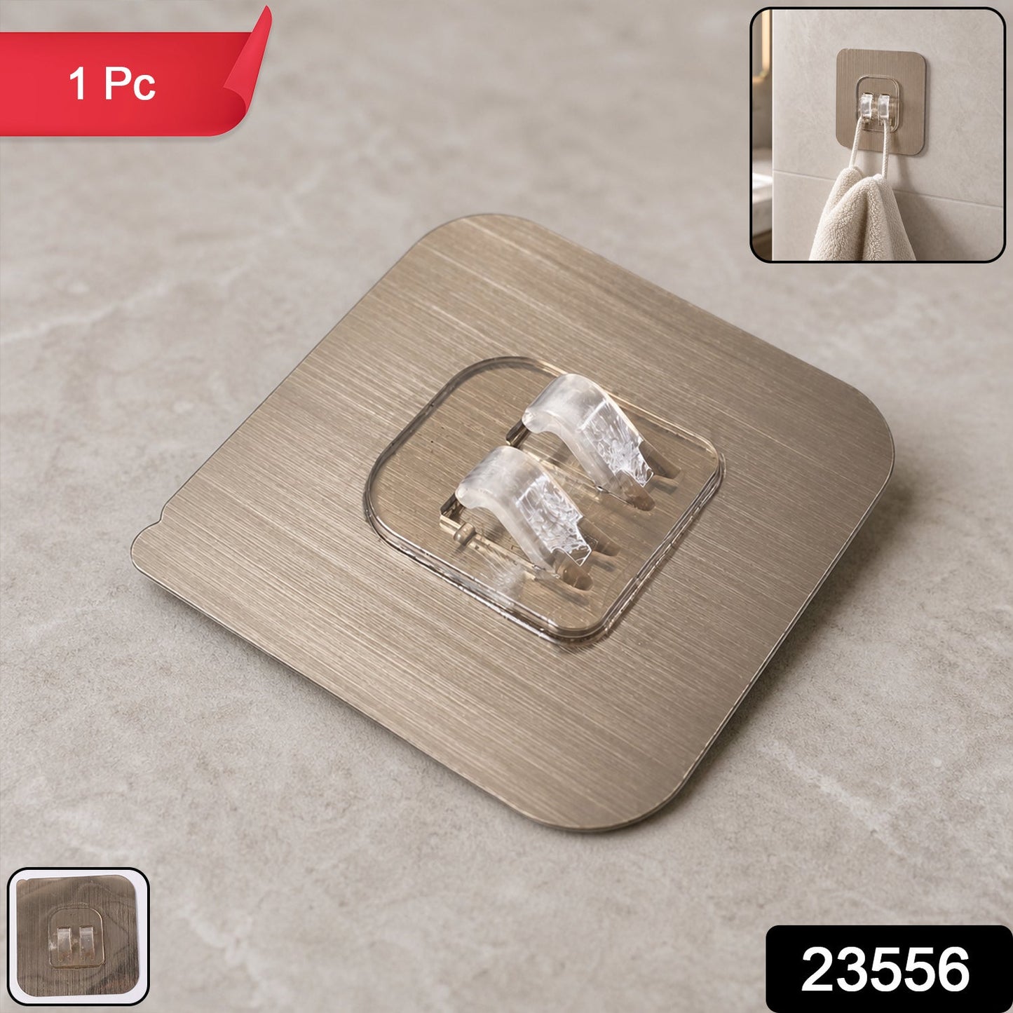 Self-stick adhesive wall hook pack for home organization