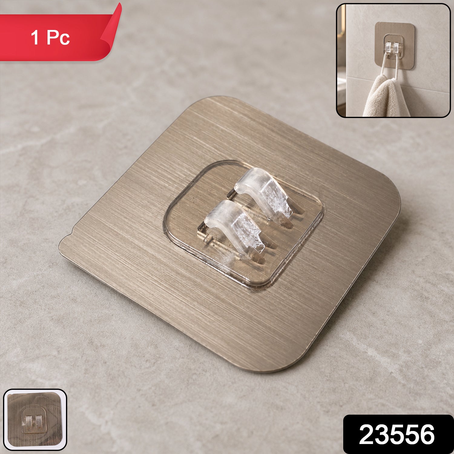 Self-stick adhesive wall hook pack for home organization