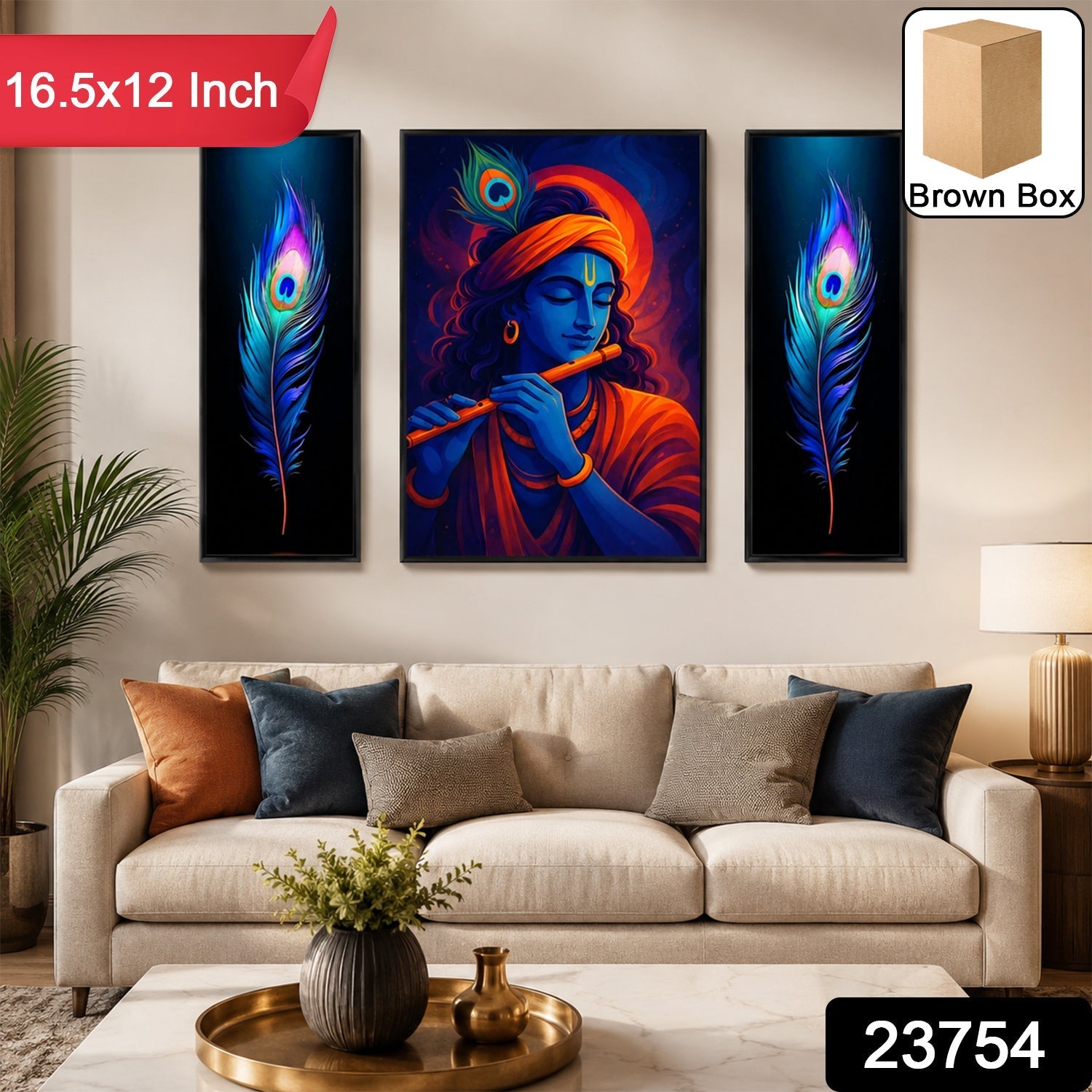 Krishna religious wall art painting MDF for home decor