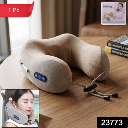 Neck massage pillow pack with plush cover and controls
