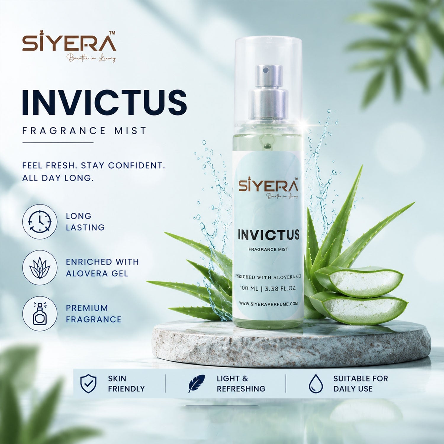 Aloe vera enriched body spray