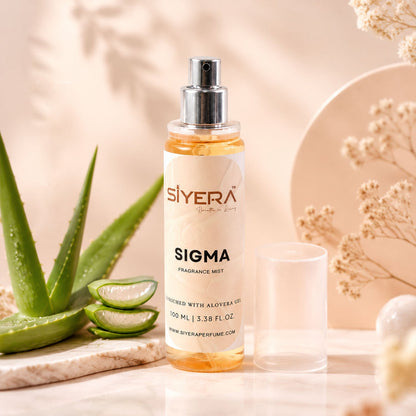 Aloe vera enriched Sigma fragrance mist spray detail