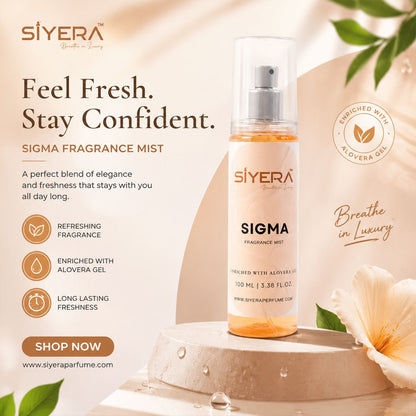 Design of Sigma body spray bottle for everyday use