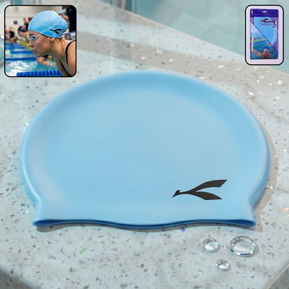Stretchable silicone swimming cap offering snug fit