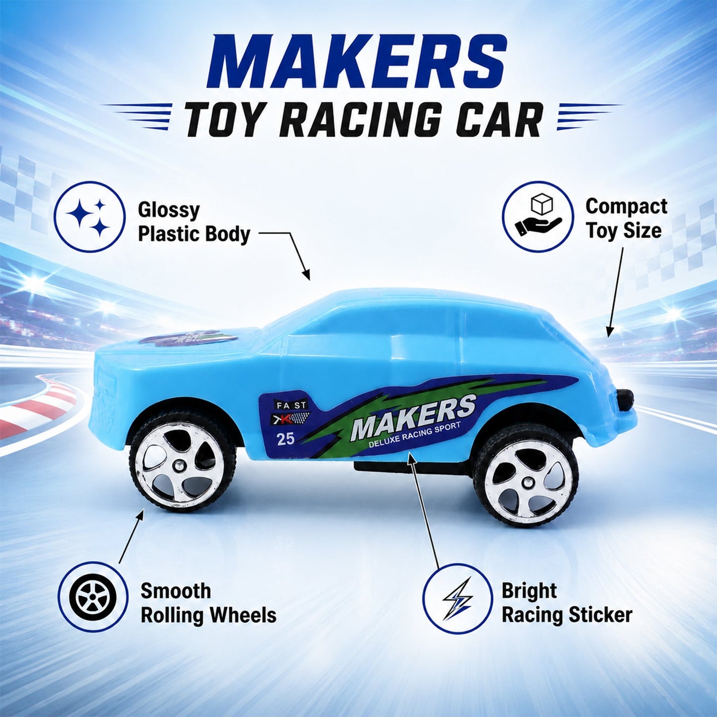 Vibrant toy cars for kids' active play