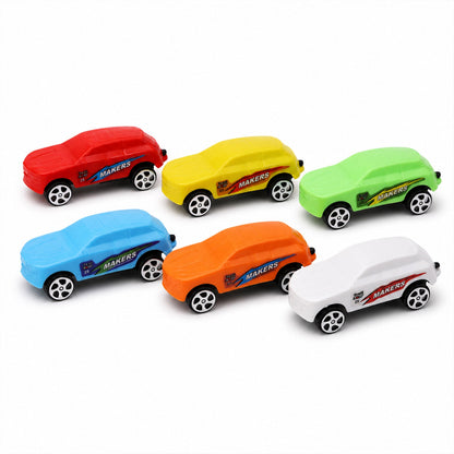 Colorful, eco-friendly pull-back vehicles for kids