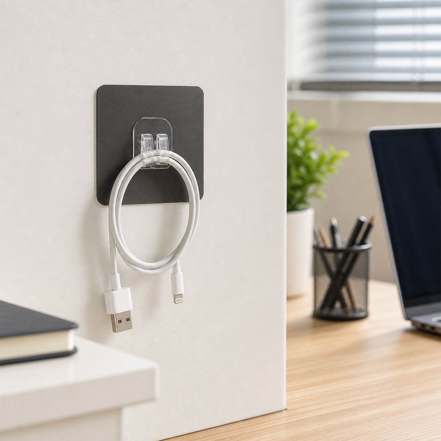 White background showing transparent wall hook