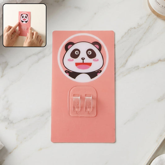 Cartoon adhesive plastic wall hook on white background with strong hold design