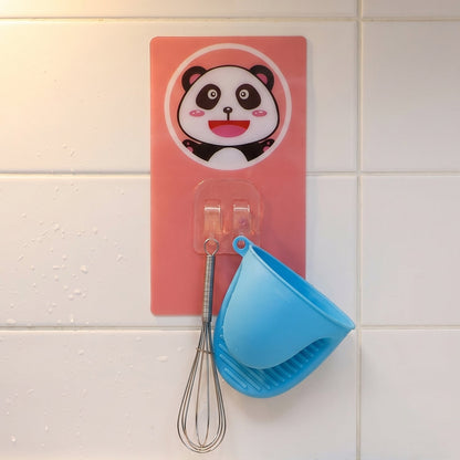 Reusable adhesive wall hook demonstrating easy removal